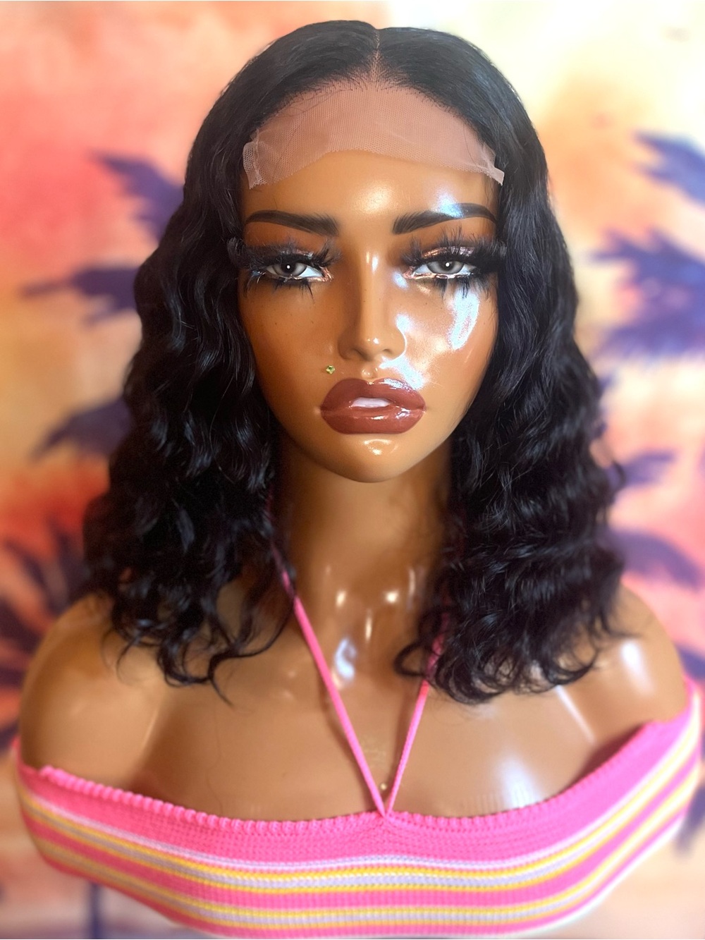 Deep Wave 100% Human Hair Closure Lace Bob Wig